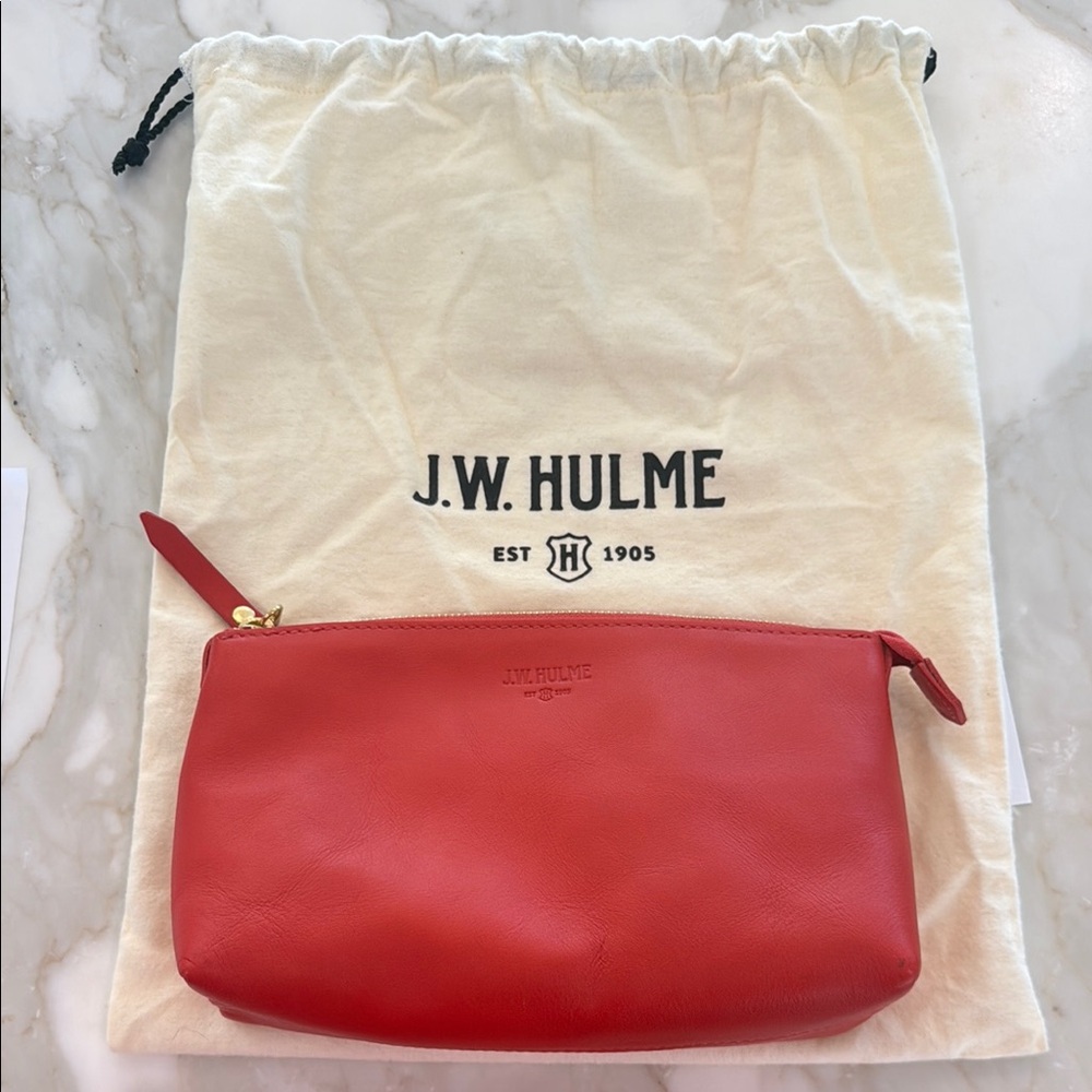 J.W. Hulme Orange/Red Leather Clutch